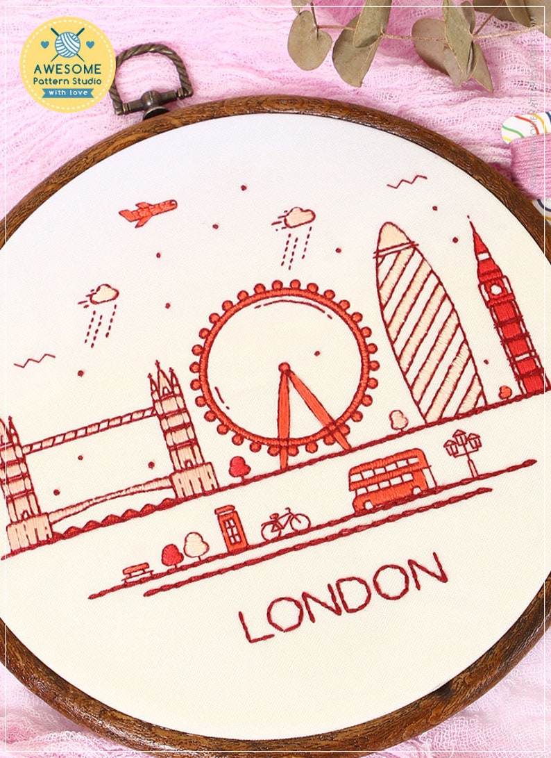 London England Embroidery EM183 Embroidery Pattern KIT and Etsy