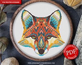 Mandala Fox #P167 Embroidery Cross Stitch Pattern Download | Stitching | How To Cross Stitch | Embroidery Designs | Stitch Patterns