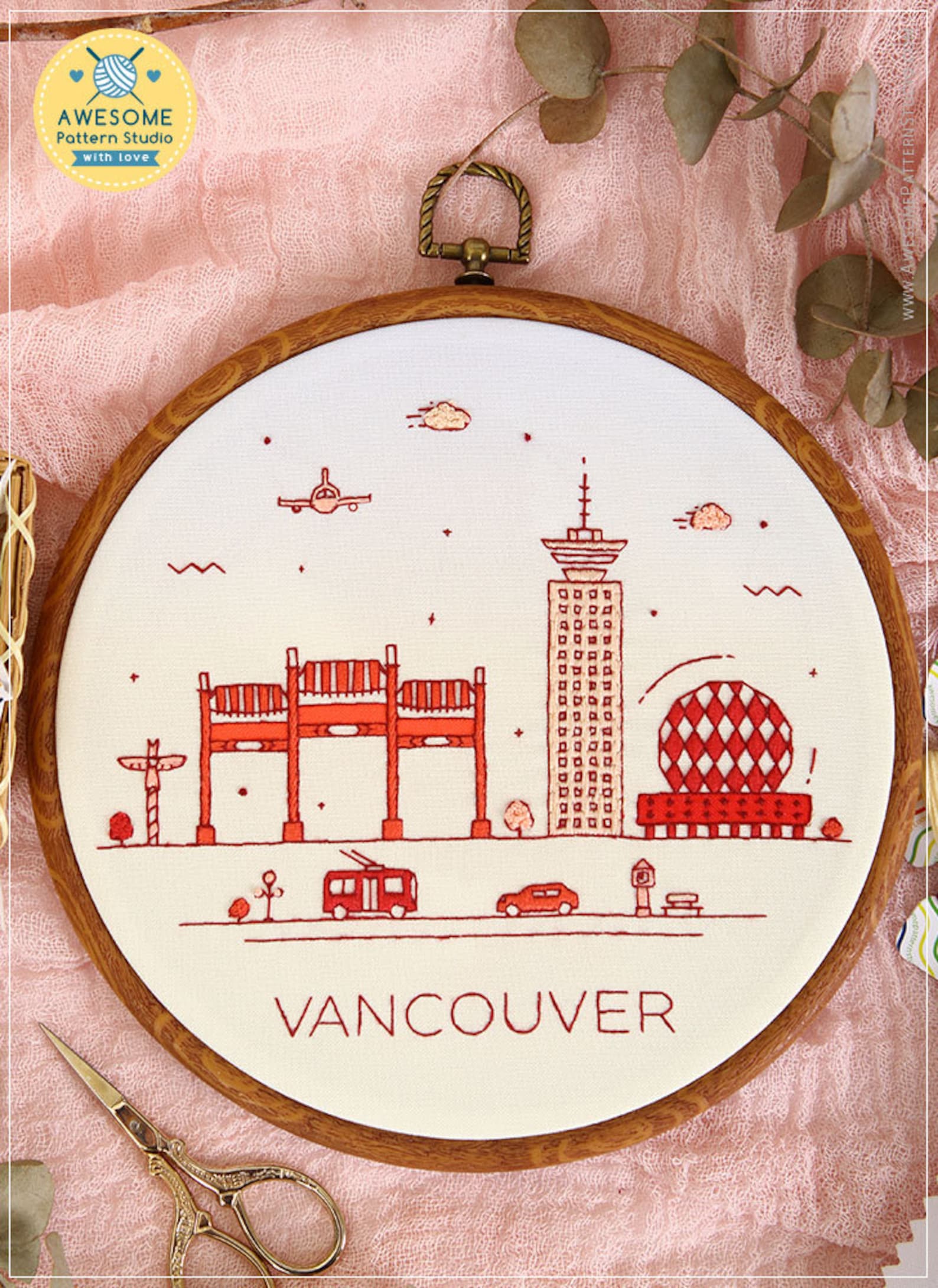 Vancouver Canada Embroidery EM120 Embroidery Pattern KIT and Etsy