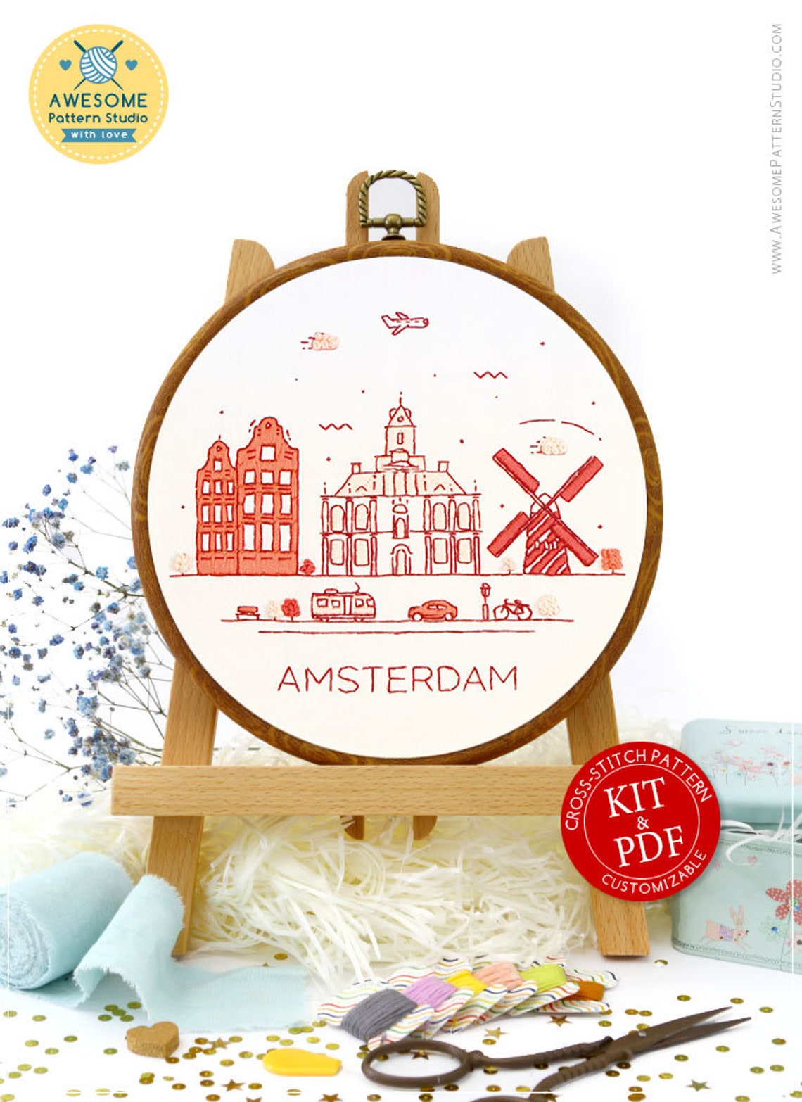 Amsterdam netherlands embroidery em168 embroidery sybju kit  etsy Amsterdam netherlands embroidery em168 embroidery sybju kit  etsy