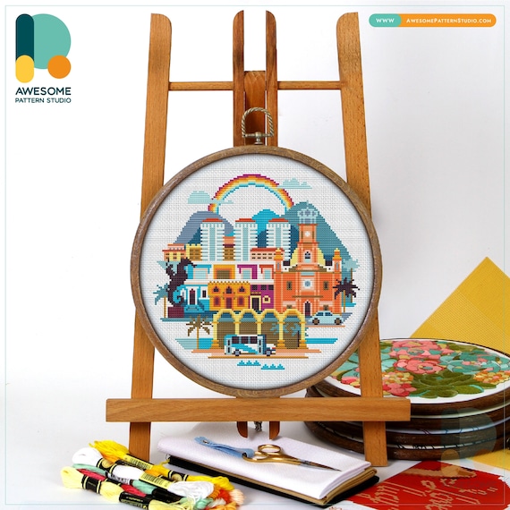Puerto Vallarta Mexico CS195, Counted Cross Stitch Pattern