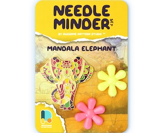 Mandala-olifant-naaldpatroon – magnetische pin voor borduurprojecten NM001
