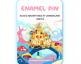 Emaille Pin - Alice im Wunderland Schloss. Hard Emaille Pin, Emaille Pin, Anstecknadel, Anstecknadel, Acryl Pin, EP051