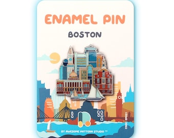 Boston, VS emaille pins – harde emaille stad revers pin, reissouvenir broche, historisch monument sieraden, cadeau voor reizigers EP021