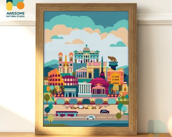 Rome, Italy, Europe Diamond Painting Kit - Modern 5d Diamond Painting Art Mosaic Kit Sampler, DS141