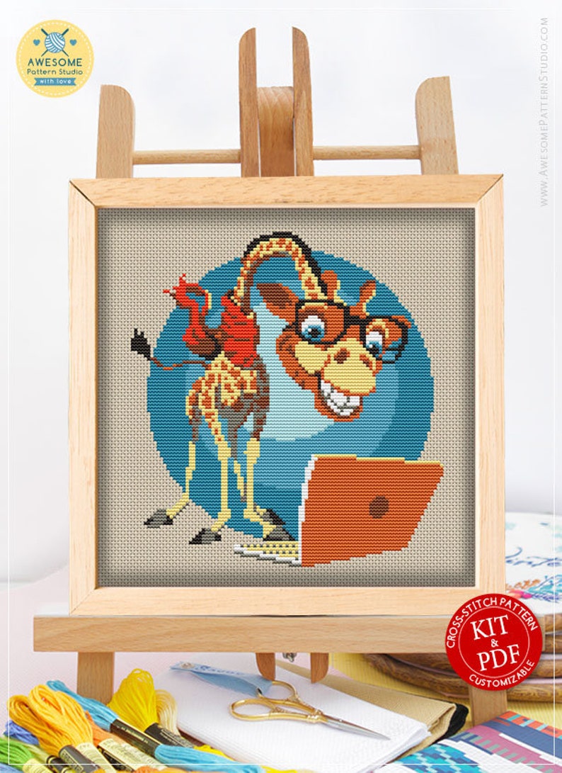 Giraffe CS029 Counted Cross Stitch Pattern KIT and PDF Etsy