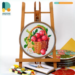 Radish and Garlic Cross Stitch Pattern and Kit: Modern Needlework Art with PDF Pattern and Hand Embroidery Elements, CS1063