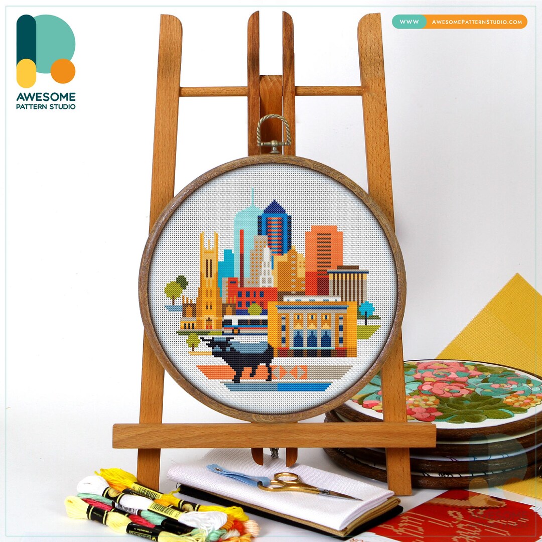 Durham, England, UK Cross Stitch Pattern and Kit - Modern Cross Stitch ...