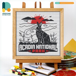 Acadia National Park, Maine USA, America Cross Stitch Pattern and Kit - Modern Needlework Art Embroidery Sampler, CS2797