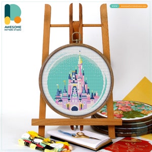 Florida Disney Castle CS807, Counted Cross Stitch Pattern KIT and PDF | Stitching | Embroidery | Pattern Download | Cross Designs