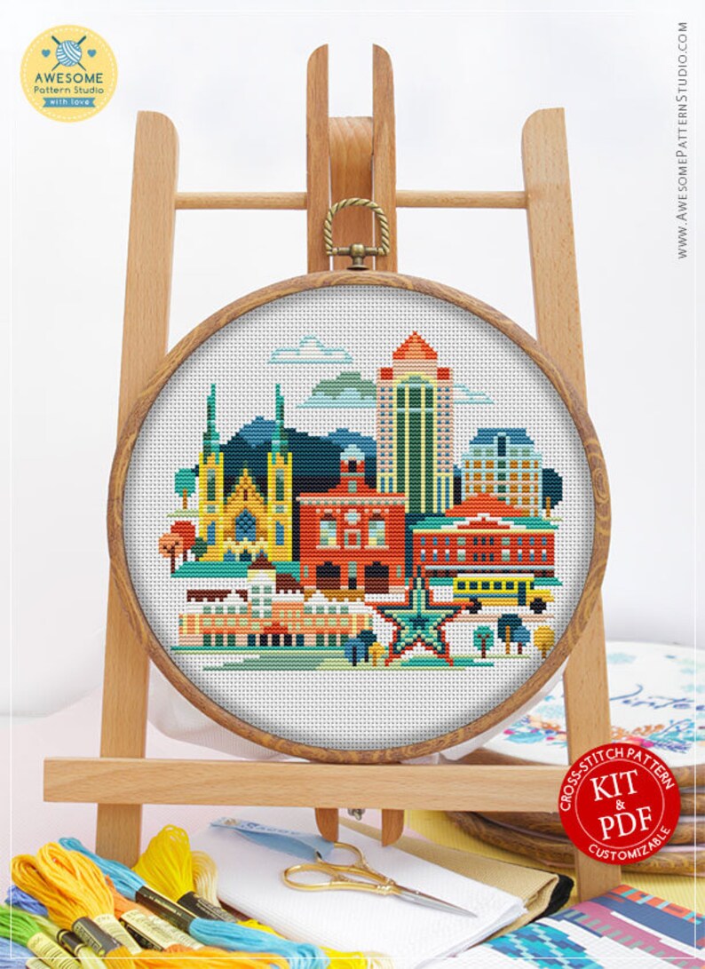 Roanoke VA CS993 Counted Cross Stitch Pattern KIT and PDF Etsy