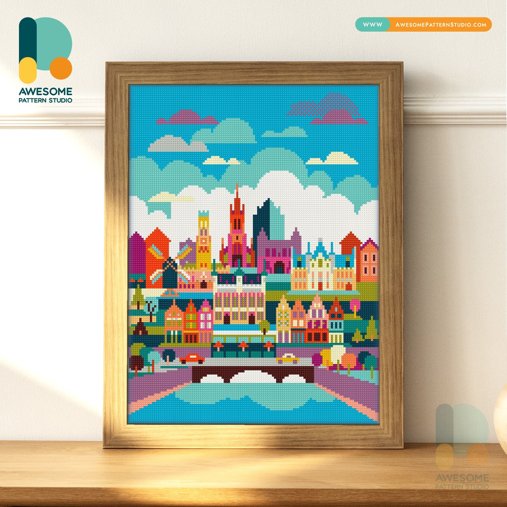 MEIYUDA DIY Diamond Painting Kit Paesaggio Di Tokyo 5D Pittura - 4