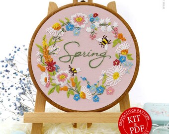 Spring Embroidery EM006, Embroidery Pattern KIT and PDF | Diy Kit | Sewing Kit | Needlepoint Kit | Funny Embroidery | Funny Embroidery