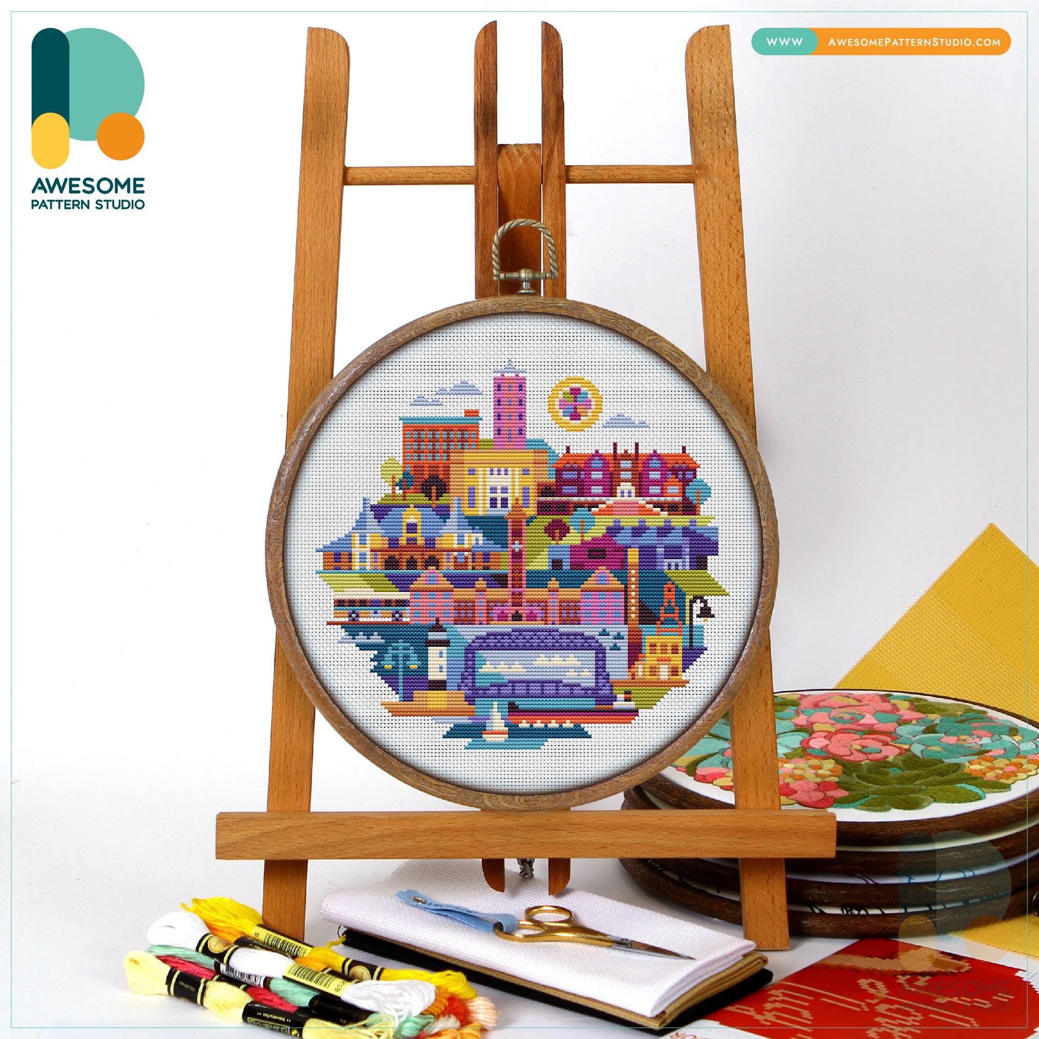 Duluth, Minnesota, USA Cross Stitch Pattern & Kit - Modern