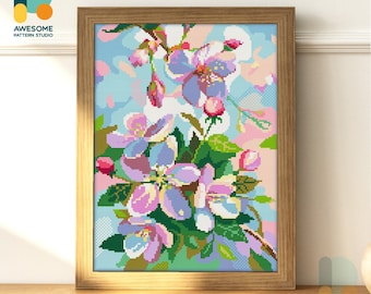 Apple Blossoms Diamond Painting Kit : Modern Mosaic Kit Sampler for 5d Diamond Painting Art Enthusiasts, DS960