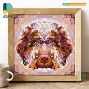 Mandala Lagotto Romagnolo DS2125, KIT fai da te per pittura diamante / Kit pittura diamante / Kit arte diamante per adulti / Tutti gli articoli inclusi