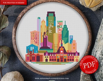 Jersey City #P597 Embroidery Cross Stitch PDF Pattern Download | Cross Stitch Kits | Needlepoint | Embroidery Designs | Stitch Patterns