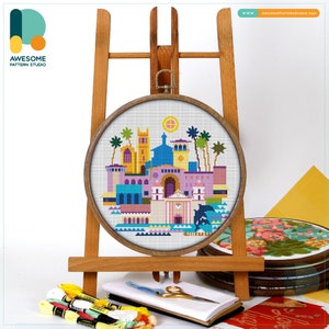 Santa Barbara, USA, America Cross Stitch Pattern and Kit: Modern Needlework Art, PDF Pattern for Simple Cross Stitch Enthusiasts, CS606