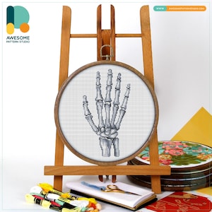 Wrist Bones The Human Anatomy Cross Stitch Pattern and Kit - Modern Cross Stitch Needlework Art for Unique Embroidery Lovers, CS2065