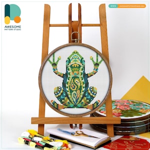 Mandala Frosch Kreuzstich Anleitung und Kit: Moderne Handarbeiten für Stickrahmen-Liebhaber, CS207