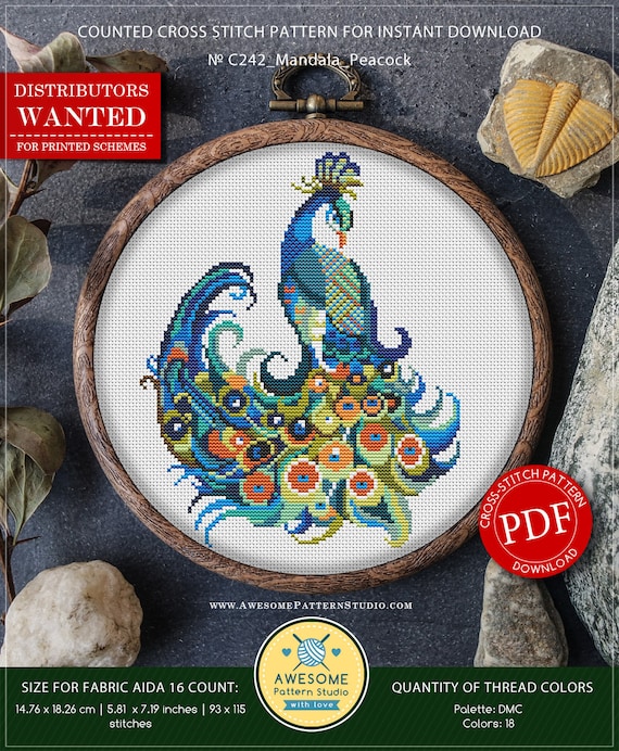 Embroidery Kit - Peacock - Gift & Gather