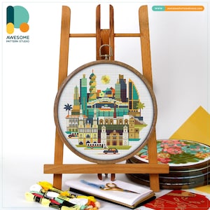 Panama City, Panama, South America Cross Stitch Pattern and Kit: Modern Cross Stitch Needlework Art, CS1402