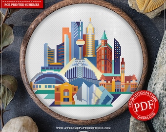 Toronto #P164 Cross Stitch Embroidery Pattern Download | Cross Stitch Patterns | How To Cross Stitch | Embroidery Designs