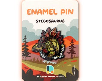 Stegosaurus emaljnål – Dinosaurie hård emaljnål, Jurassic samlarbrosch, förhistoriskt djurlivssmycke, äventyrspresent EP092