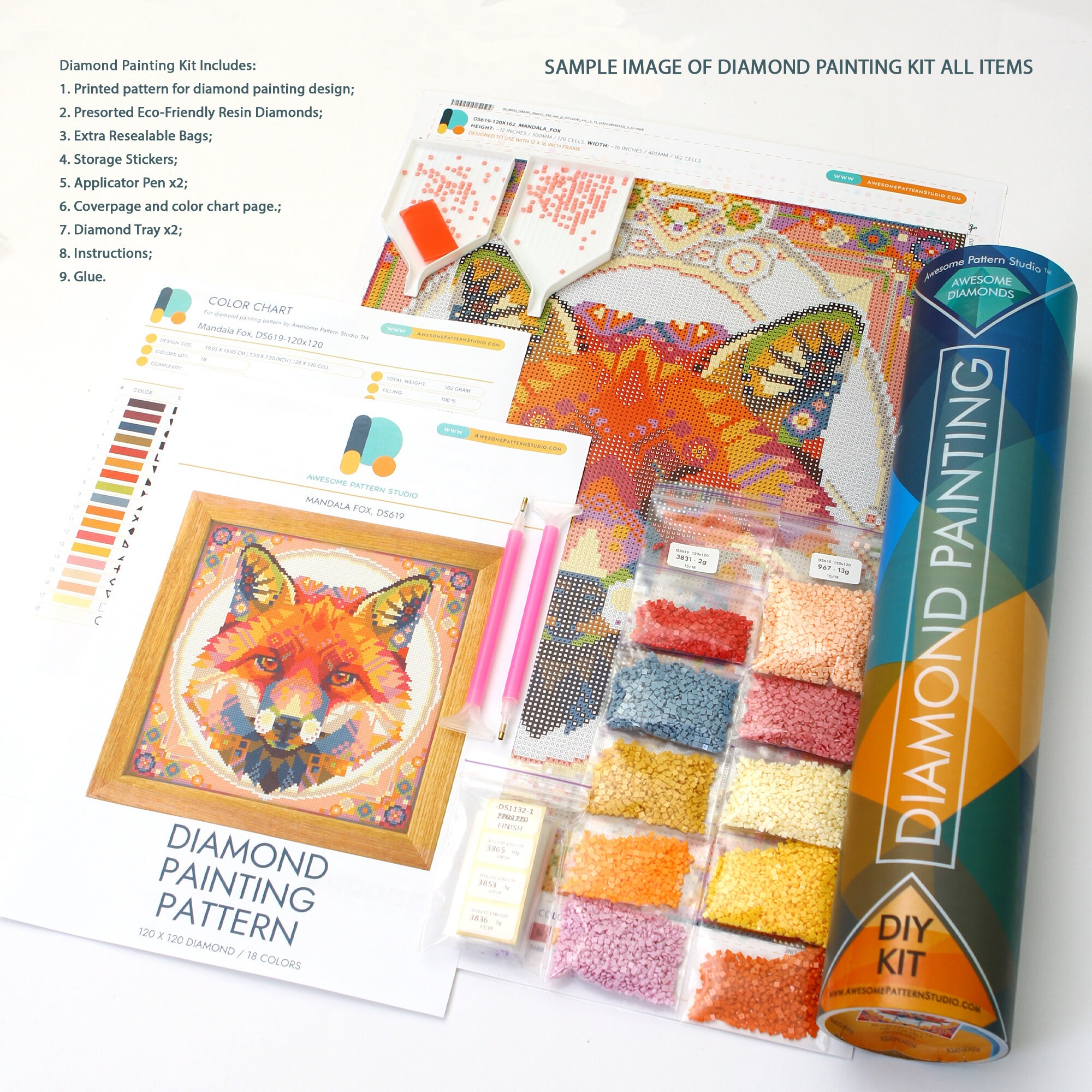 YSCOLOR Diamond Painting Diamante Kit Mosaico Fai Da Te Completo