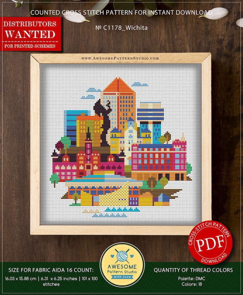 Wichita P1178 Cross Stitch Pattern Cross Stitch Pattern Etsy