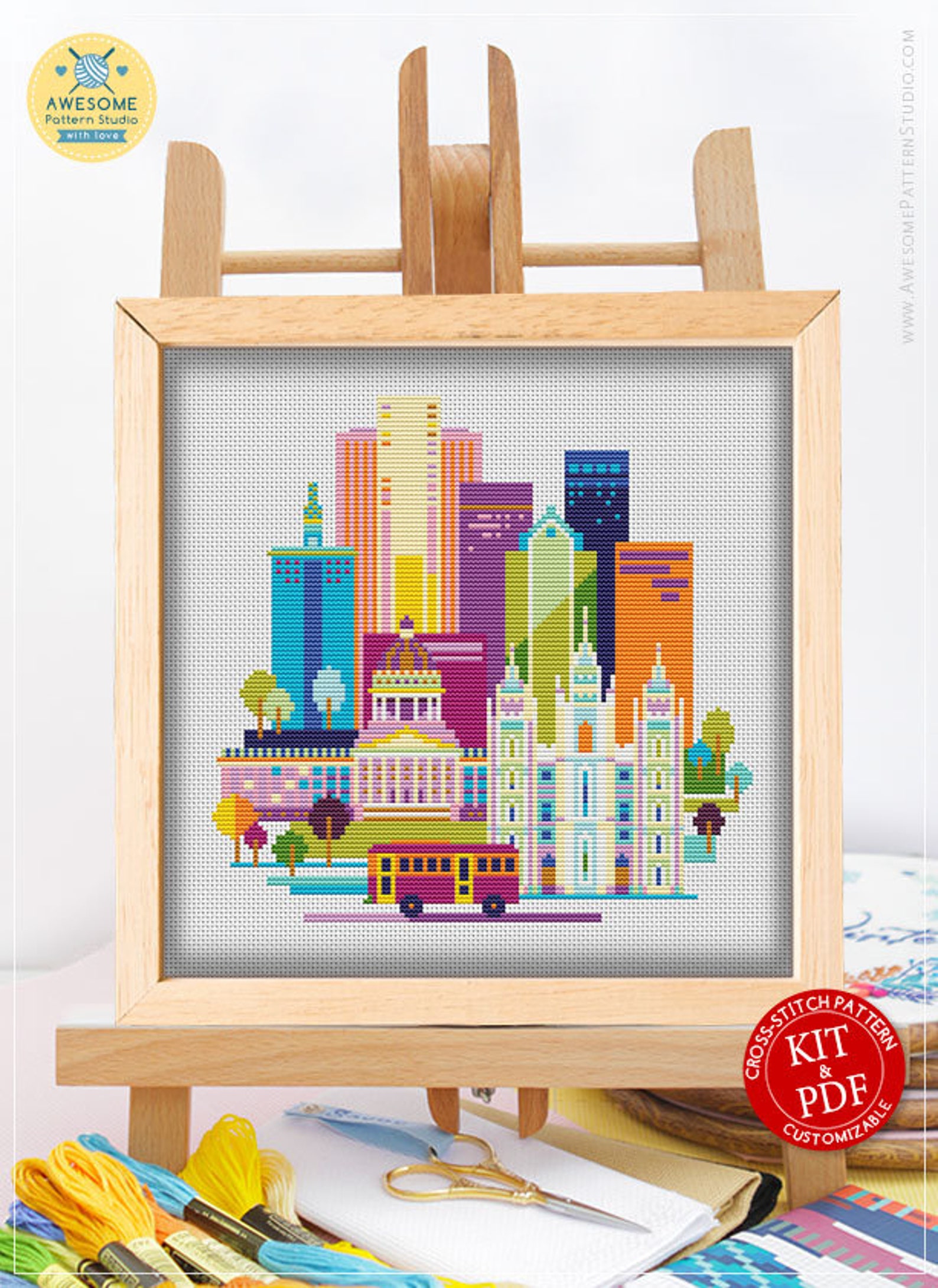 Salt Lake City CS605 Counted Cross Stitch Pattern KIT and PDF Etsy