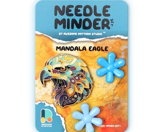 Mandala Eagle Needle Minder – Boho Bird Magnetic Needle Holder for Cross Stitch & Embroidery NM080