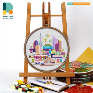 Cape Town, South Africa Cross Stitch Pattern and Kit - Modern Needlework Art and Embroidery Sampler, CS941