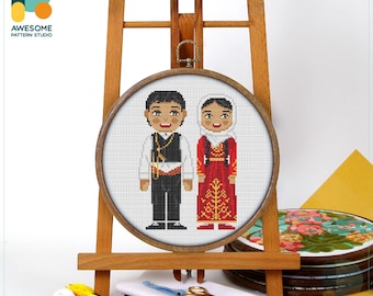 Traditional Turkish Attire Cross Stitch Pattern and Kit: Modern Needlework Art and Embroidery Sampler, CS2469