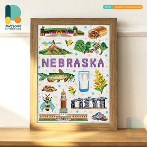 Collezione Nebraska DS1967, KIT fai da te per pittura diamante / Kit pittura diamante / Kit arte diamante per adulti / Kit punti diamante 5D trapano completo