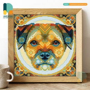 Mandala Border Terrier DS2104, KIT fai da te per pittura diamante / Kit pittura diamante / Kit arte diamante per adulti / Tutti gli articoli inclusi