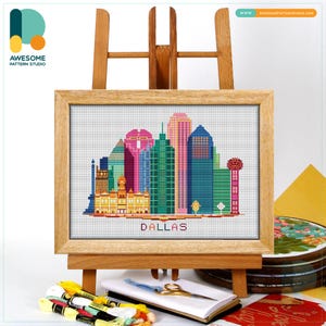 Dallas, USA, America Schema e kit per punto croce - Arte moderna del punto croce per principianti e appassionati, CS400