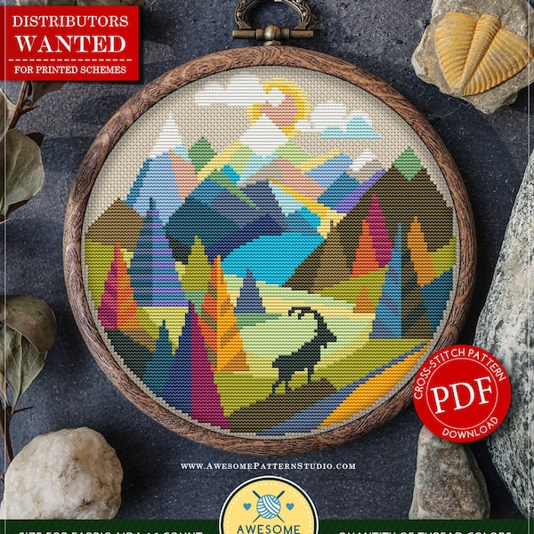 Alps #P138 Cross Stitch Embroidery PDF Pattern Download | Stitching | Embroidery Kits | Cross Stitch Embroidery | Stitch Patterns