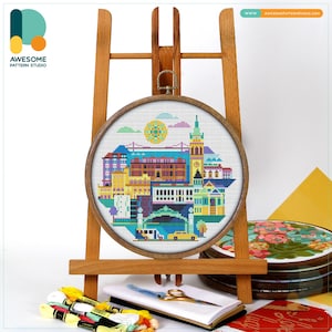 Berkeley, USA, America Cross Stitch Pattern and Kit - Modern Cross Stitch Embroidery Sampler for Needlework Art Enthusiasts, CS325