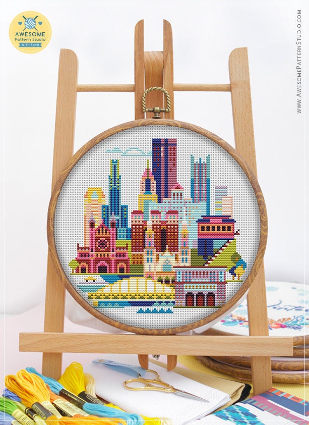 Pittsburgh CS091 Counted Cross Stitch Pattern KIT and PDF Etsy