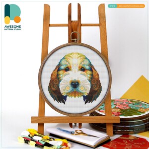 Mandala Petit Basset Griffon Vendeen Cross Stitch Pattern and Kit: Modern Cross Stitch Needlework Art for Pet Lovers, CS2306