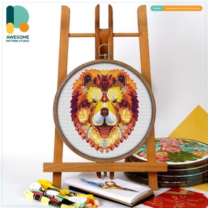 Mandala Dog CS444, Counted Cross Stitch Pattern KIT and PDF | Cross Stitch Designs | Needlepoint | Needlepoint Kits | Embroidery Stitches