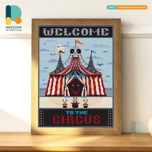 Benvenuto al circo DS2004, KIT fai da te per pittura con diamanti / Kit per pittura con diamanti / Kit per pittura con diamanti per adulti / Tutti gli articoli inclusi