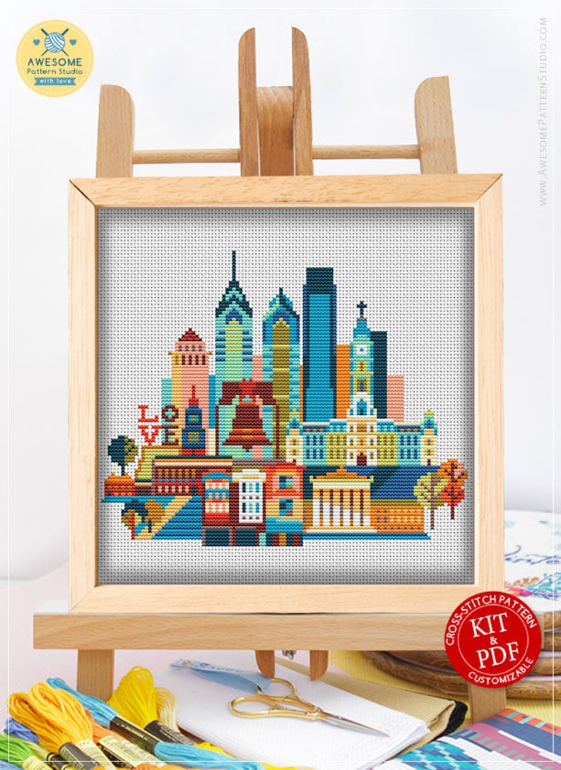 Philadelphia CS160 Counted Cross Stitch Pattern KIT and PDF Etsy