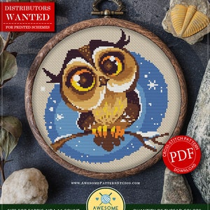Owl #P046 Cross Stitch Embroidery Pattern Instant Download | Stitching | Cross Stitch Designs | Stitch Design | Cross Designs