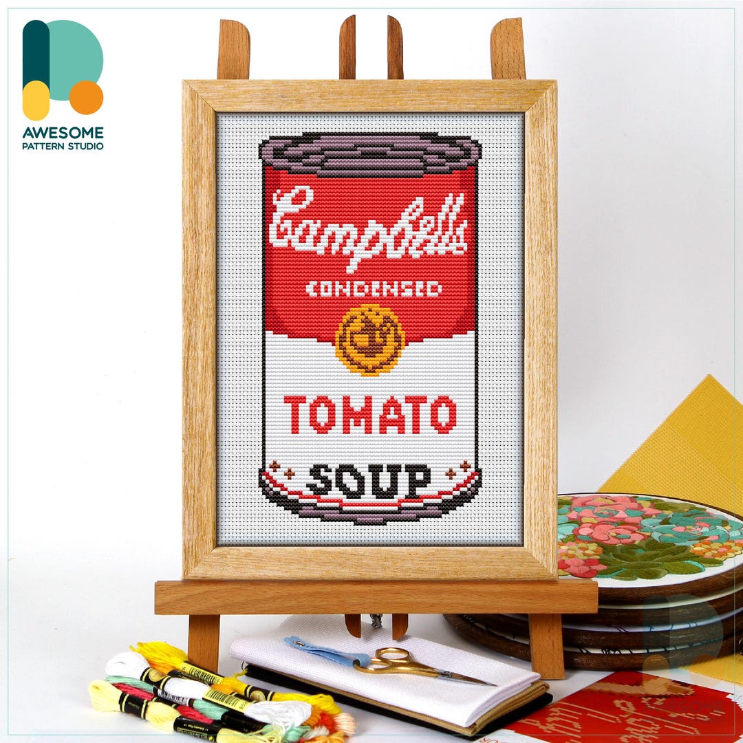 Tomato Soup Cross Stitch Pattern and Kit - Modern Needlework Art With ...