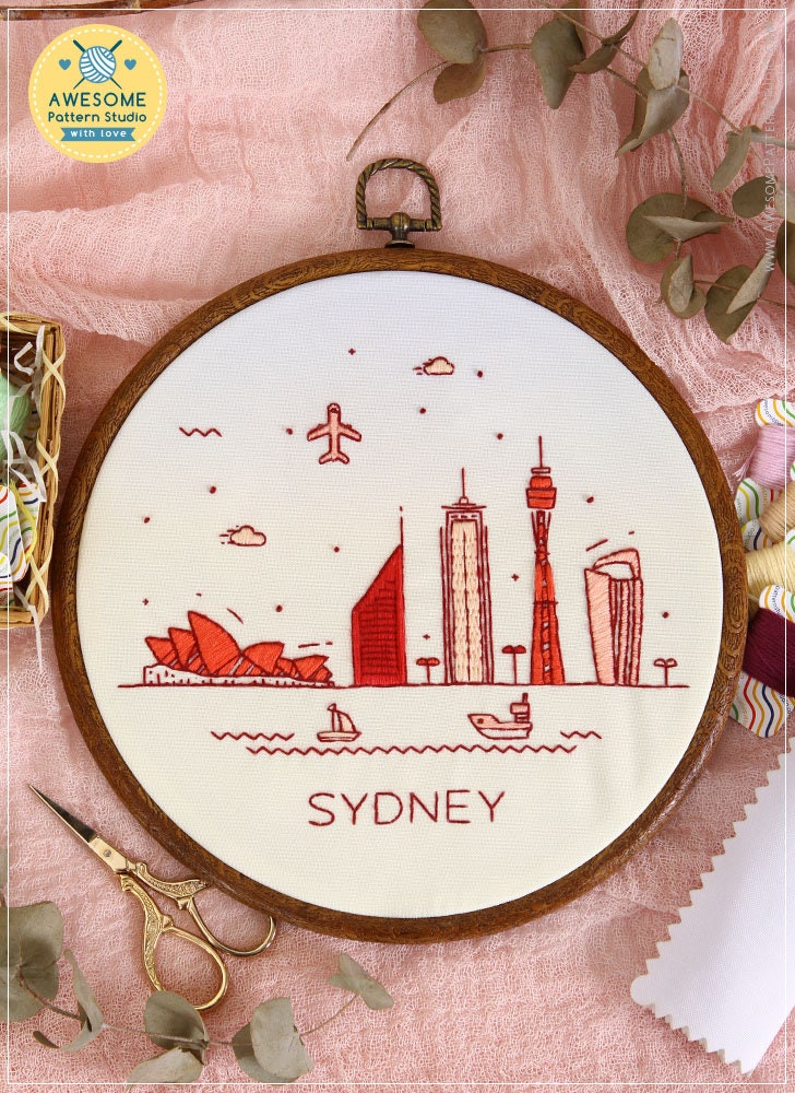 Sydney australia embroidery em105 embroidery nwcvq kit and  etsy Sydney australia embroidery em105 embroidery nwcvq kit and  etsy