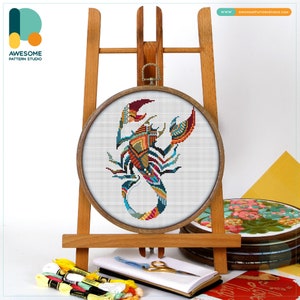 Mandala Scorpio CS276, Counted Cross Stitch Pattern KIT and PDF | Cross Designs | Cross Stitch Embroidery | Needlepoint Kits