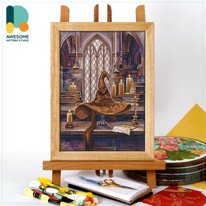 The Sorting Hat Kreuzstich Anleitung und Kit - Moderne Handarbeitskunst für Harry-Potter-Fans, einfacher Hoop Art Stickerei, CS2492