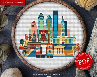 Philadelphia #P160 Borduurkruissteek PDF-patroon downloaden | Stiksels | Borduurpakketten | Kruissteekborduurwerk | Kruis ontwerpen